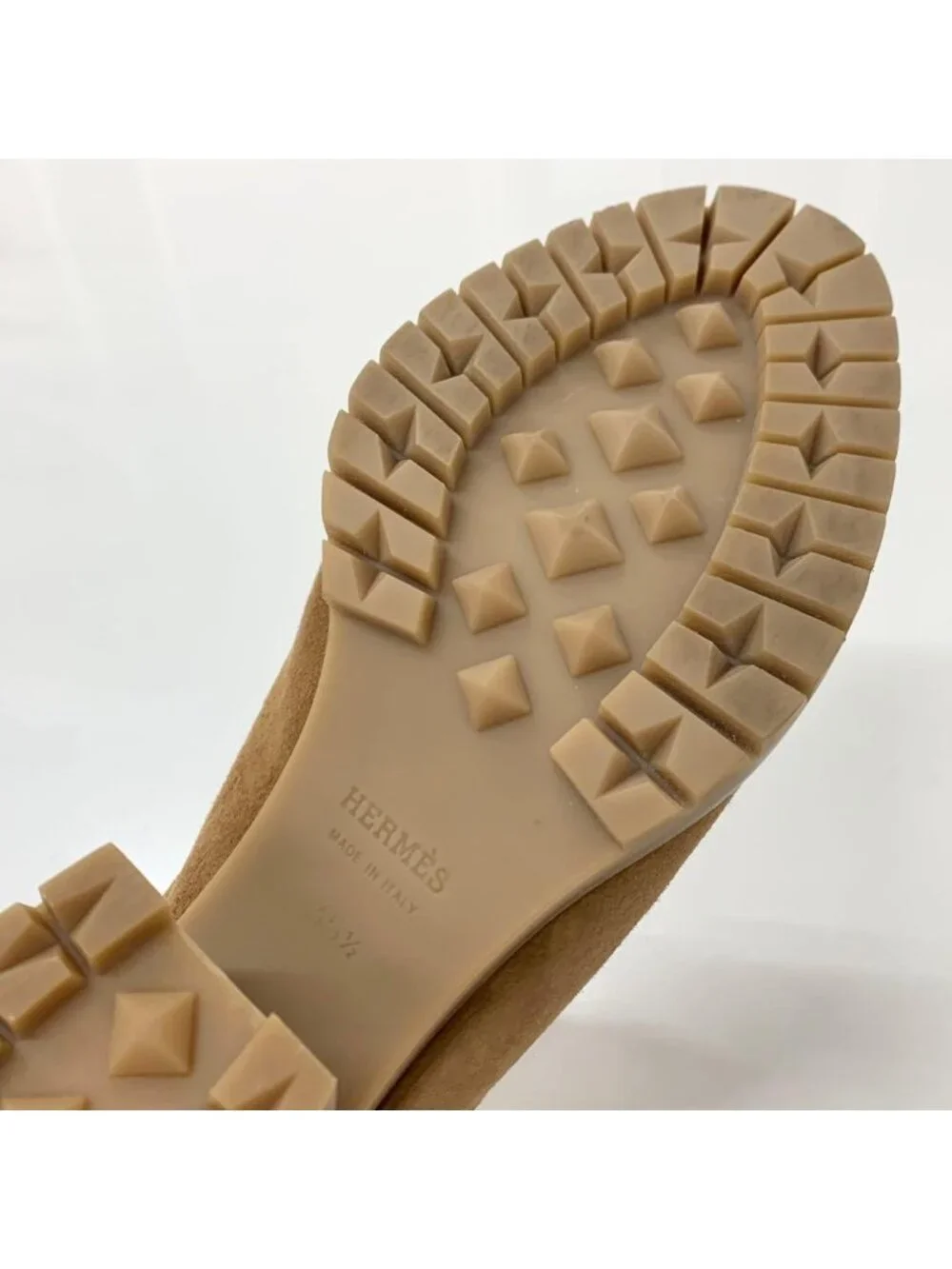 Hermes Suede H Fleece Sandals Brown